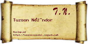 Tuzson Nándor névjegykártya