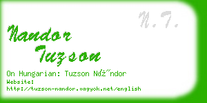 nandor tuzson business card